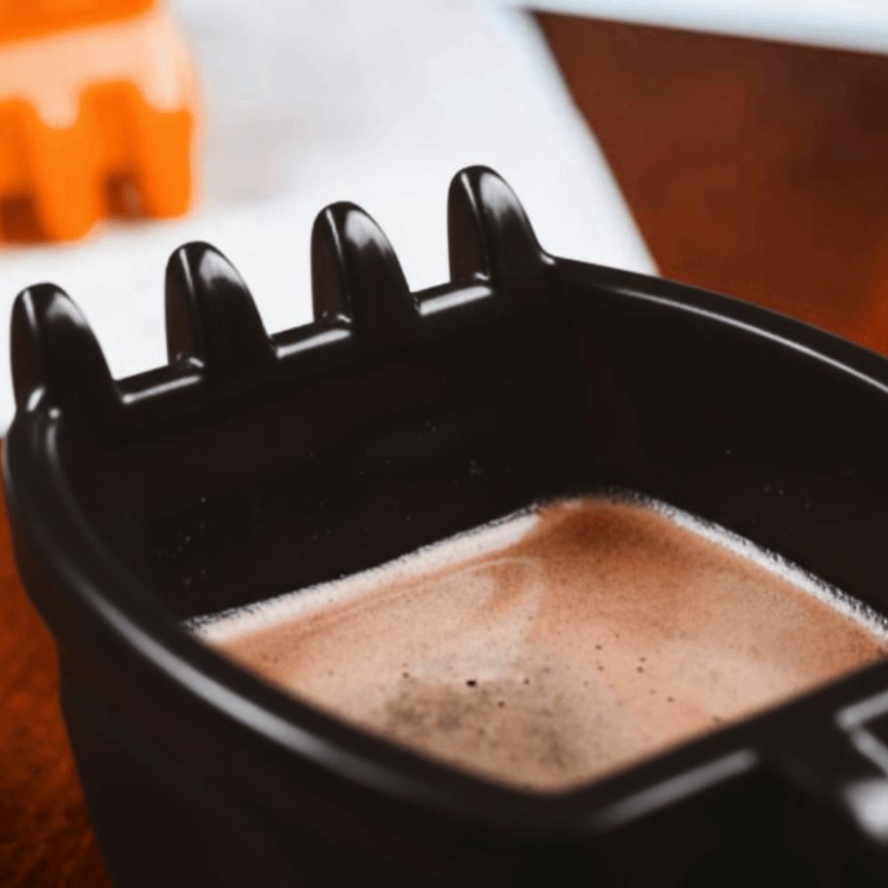 Durable 330ml Capacity Excavator Model Coffee Mug ABS Black Excavator Bucket Coffee Mug Coffee Mug with Spoon Home Use