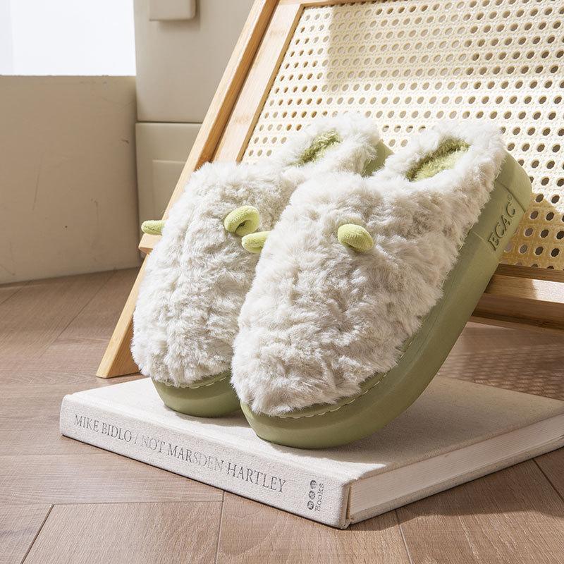 Silent Cotton Slippers Women's Autumn and Winter New Indoor Home Non-slip Warm Plush Slippers Men's Winter