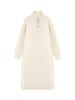 Women's French Knit Lapel Sweater Dress with Coat, Autumn/Winter Style - Loose, Long, Over-the-Knee, Thick Design