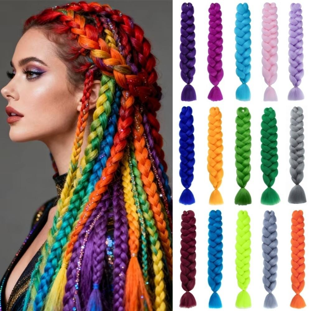 Colorful Synthetic Braids Hair Extensions Crochet Extensions Afro DIY Jumbo Hair Party