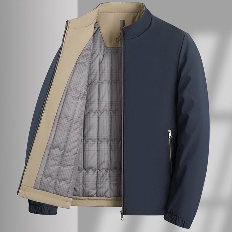 Pánské zimní teplé bomber bundy prošívaná ležérní lehká větruodolná bunda s kapsami stojáčkový límec pracovní bunda pro muže silná termální cargo bunda