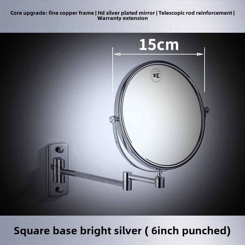 6/8 Inch 360° Rotating 3X Magnification Wall Mounted Makeup Mirror,Double-sided Foldable Vanity Mirror