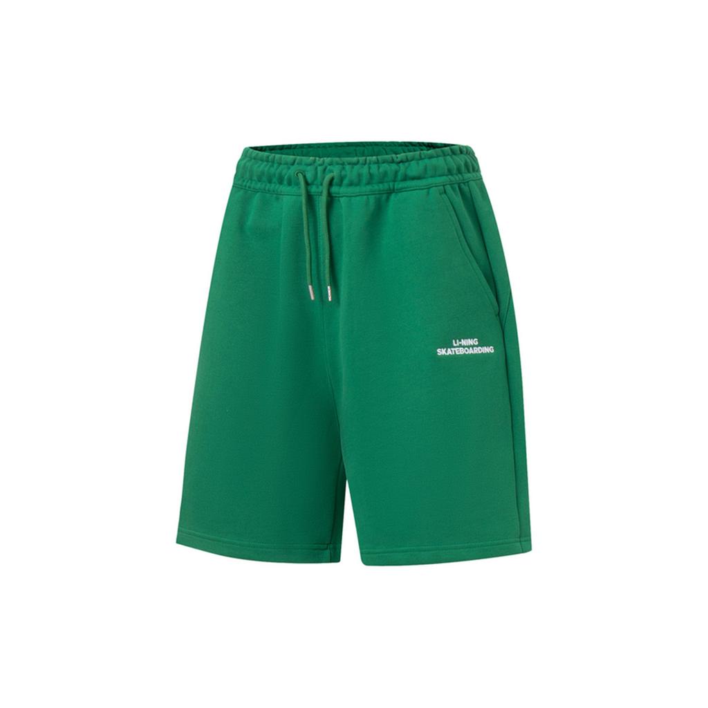 Li Ning Golden Era Letter Embroidery Loose Straight Leg Five-Point Shorts Men shorts Cool-Green AKST051-1