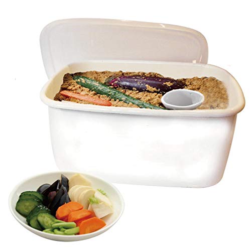 Enameled Pickle Container, Refrigerator-Safe, 3.2L [Water Removal Container, Odor-Resistant, Acid-Resistant, and Salt-Resistant Storage Container]