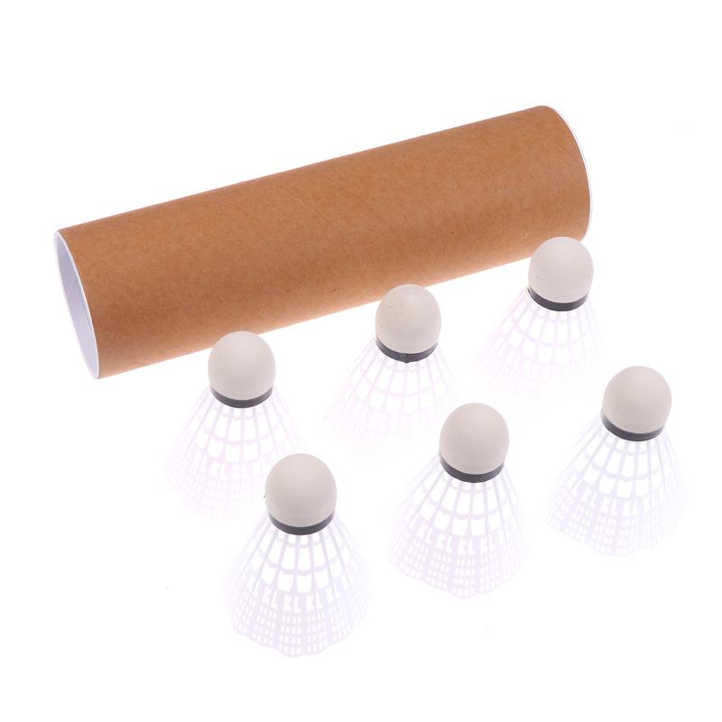 

6Pcs/Paper Tube Nylon Plastic Badminton Shuttlecock For Practice Portable Shuttlecocks Sport Training Kids Entertainment белый