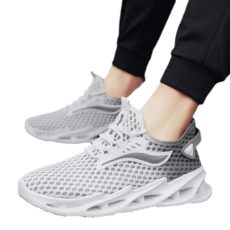 2024 Summer New Men's Shoes Sports and Leisure Shoes Spring and Autumn Single Shoes Breathable Mesh Shoes Soft Sole Mesh Versatile Work Shoes