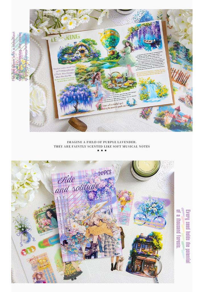Yuezhen ZABC Zhilan Mantdi Waterproof PET Die-cut Sticker Book for Journals