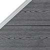 WPC Fence Set 4 Square Panels + 1 Diagonal Panel 792 X 186 Cm Grey