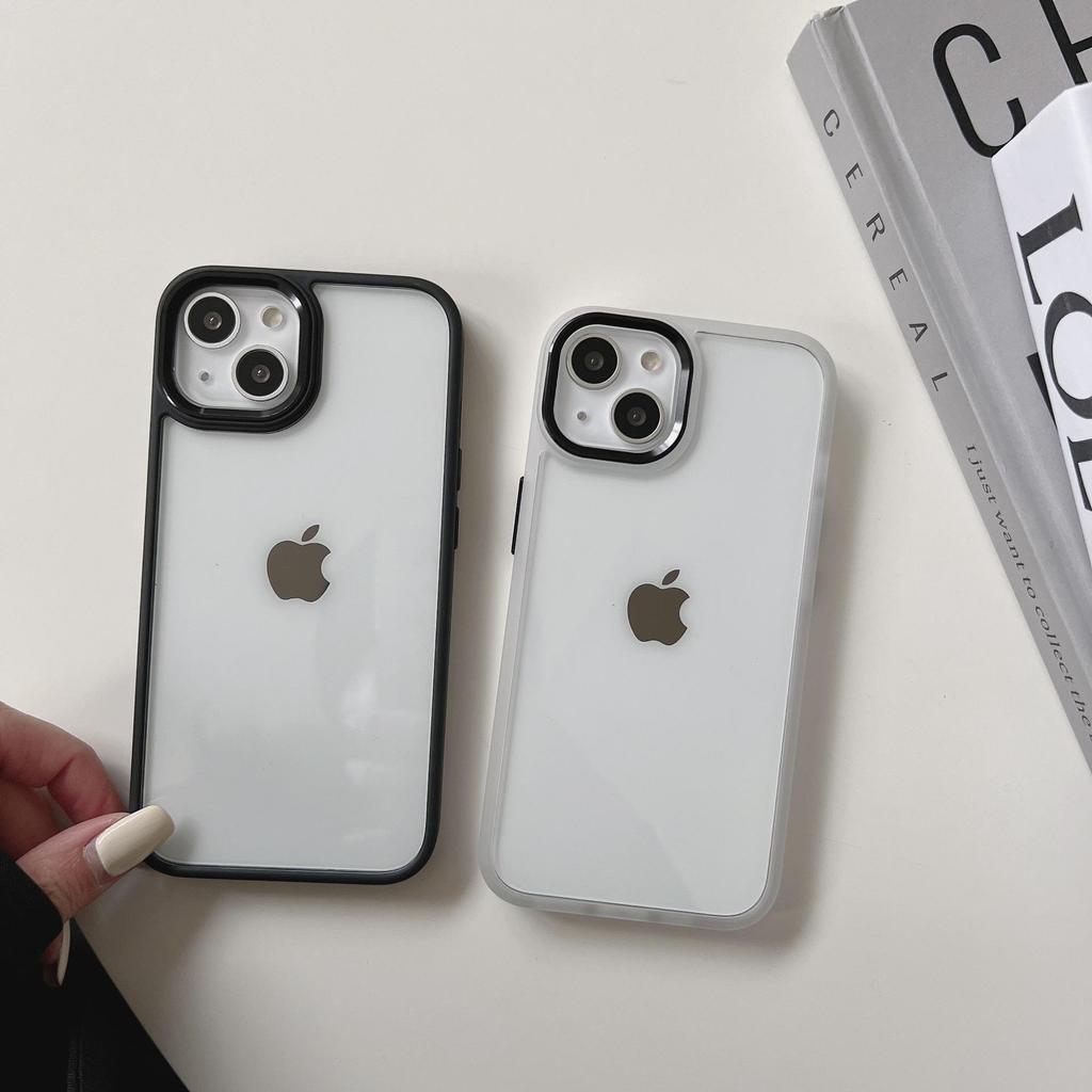 Applicable Apple iPhone 17ProMax Solid Color Case for iPhone 16, 15, 14 - Metal, Transparent, Recessed, Anti-Fall, Women's.