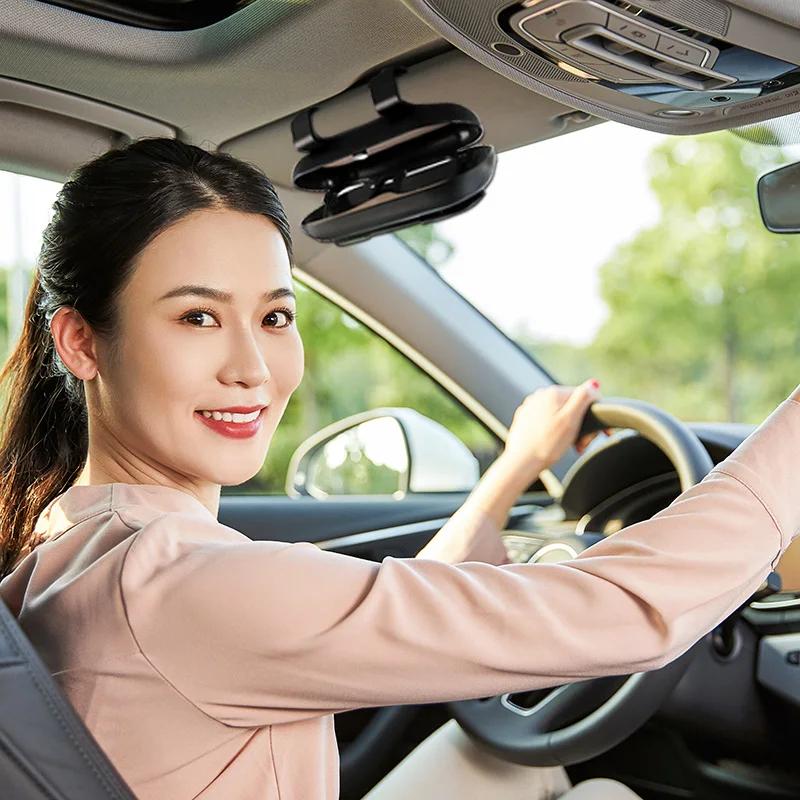 Bil Solskjerm Brilleoppbevaringsboks Holder Organizer Bilstyling for Toyota GR TRD Corolla RAV4 LEVIN Yaris C-HR Camry Prado Prius TRD