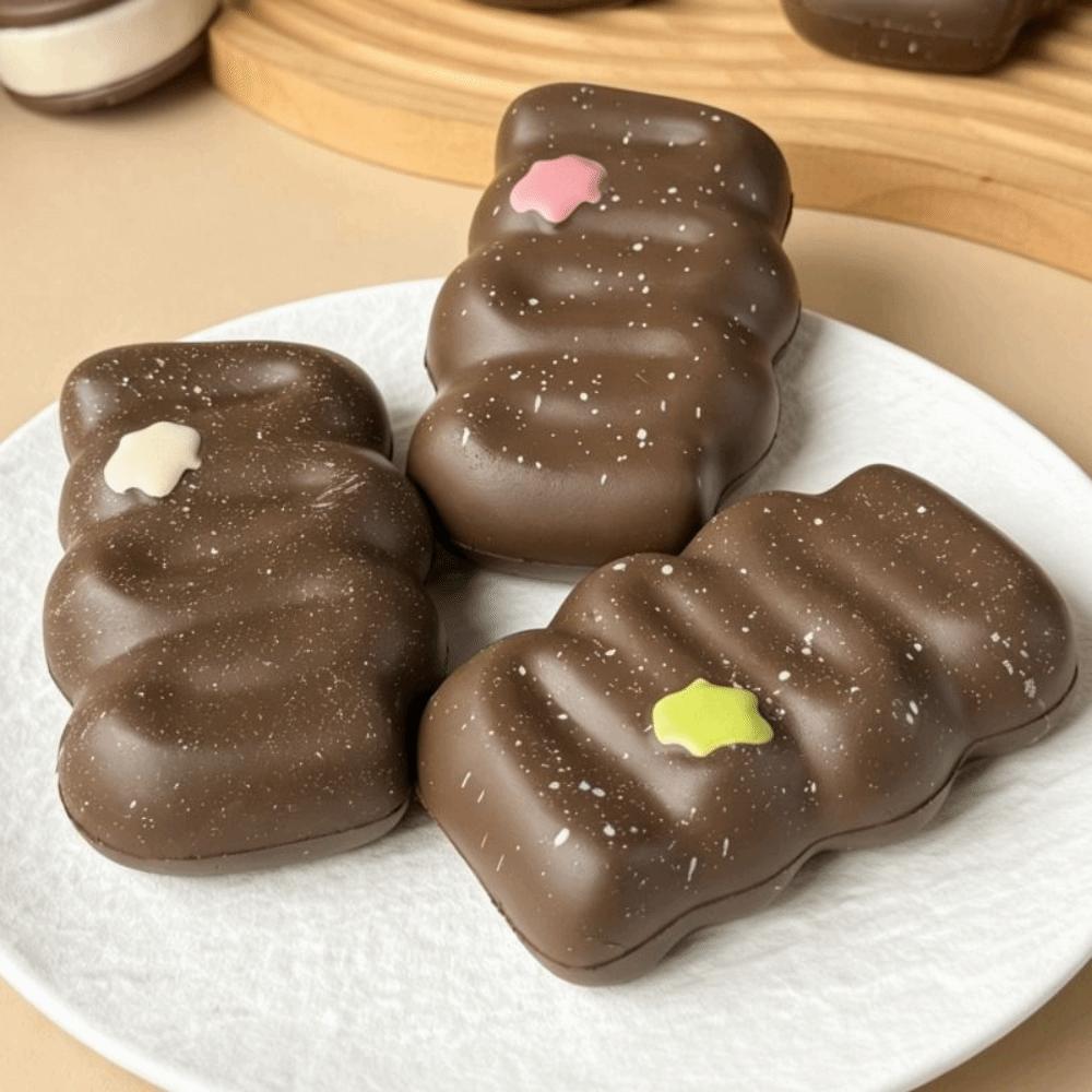 Feuchter Dicker Runder Kaninchenbrötchen Quetschspielzeug Langsam Aufgehend Weiche Textur Bär Toast Squishy Spielzeug Finger Saugen Kneifen