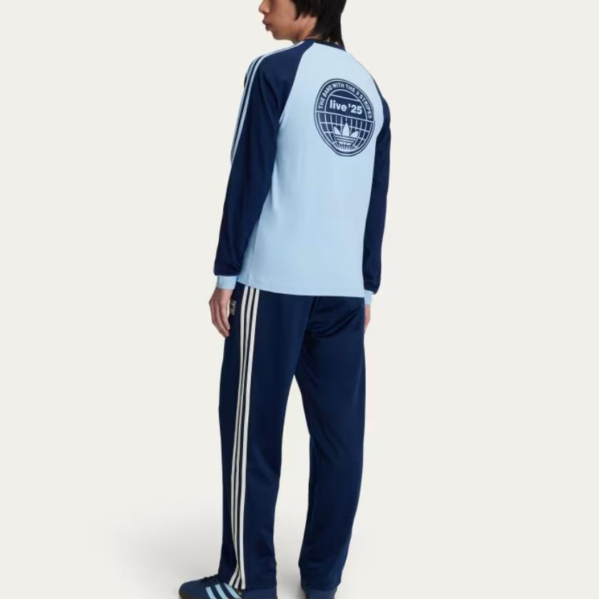 adidas Originals X Oasis Collaboration 3-Stripes Tour Comfortable Slim Fit Long Sleeve T-Shirt Unisex Tops KT-3427
