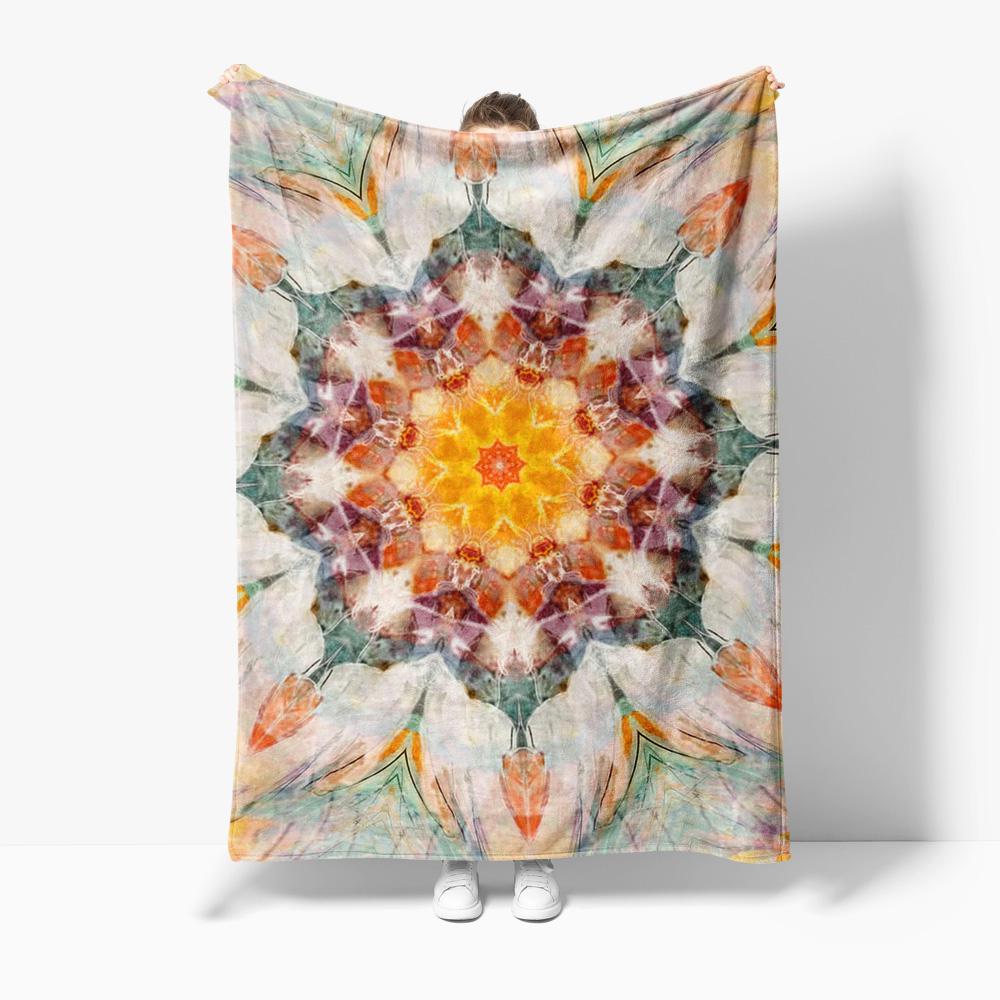 Soft Fuzzy Throw Blanket Watercolor Floral Abstract Art Bed Blanket Sofa Cover Decorative Throw Cushion Cover Gift 75x100cm