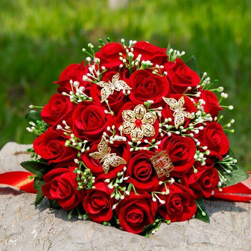 Korean Style High-End Rose Bridal Bouquet for Weddings & Photoshoots