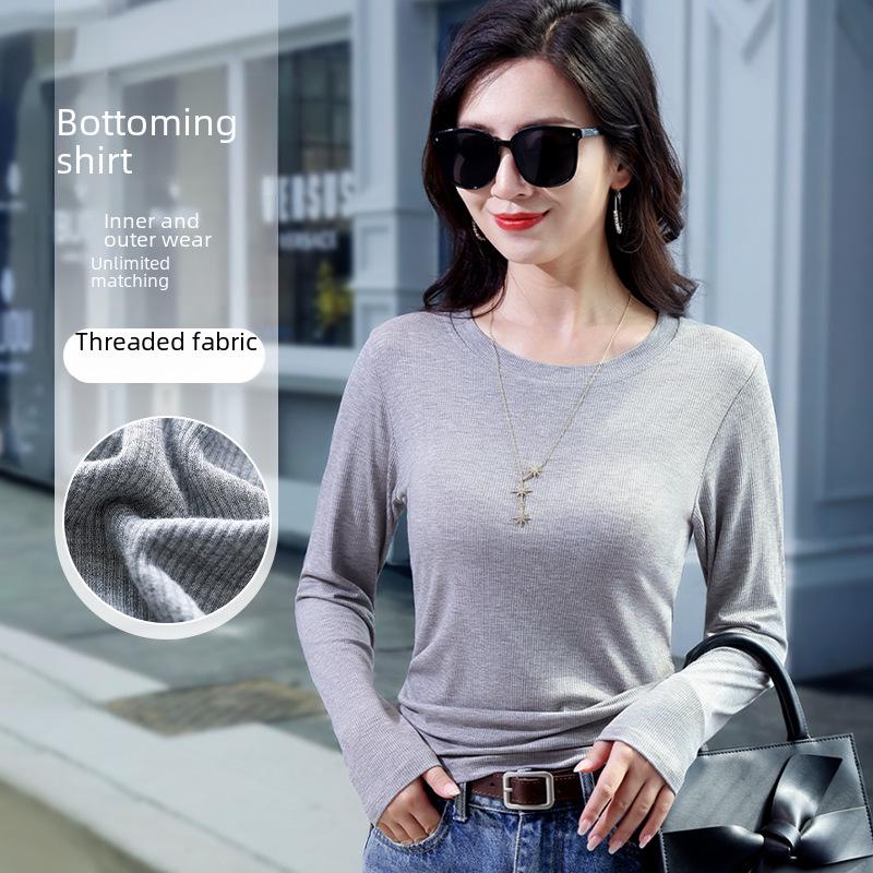 Pulover Tricotat cu Guler Semi-Înalt, Mânecă Lungă, Bumbac Filetat Elastic, Slim Fit Coreean, pentru Femei - Ediție de Primăvară