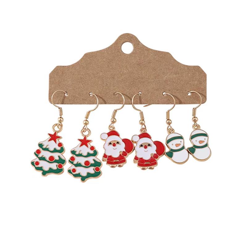 European-American Holiday Drip Oil Earrings Set: Christmas & Halloween Designs