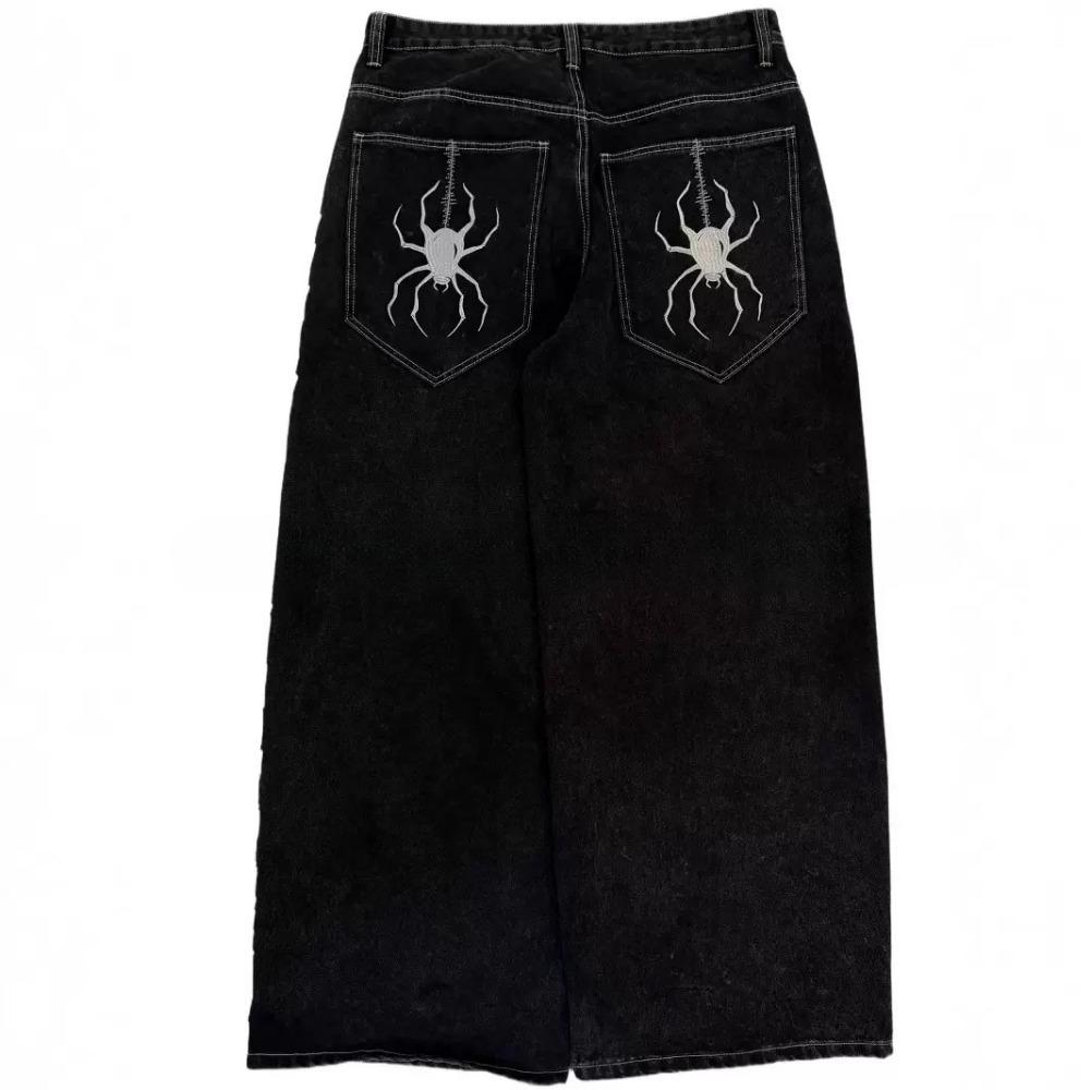 Street Hip-hop Casual Løse Y2K Rette Vide Ben Bukser Menn Amerikansk Retro Harajuku Mote Punk Oversized Jeans Kvinner