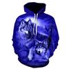 Fashion 3D Wolf Animal Print Hooded Sweatshirts Men And Women Personalized Design Leisure Pullover Outdoor Sports Jackets Coat