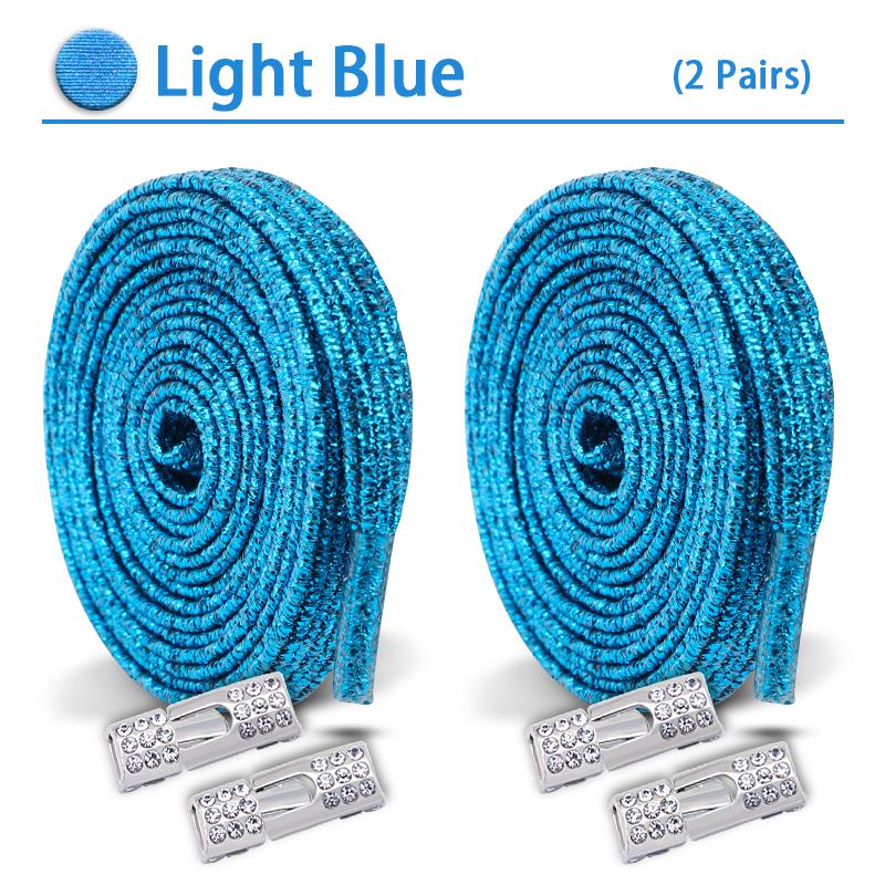 2Set Diamond Lock Shoelaces Without ties Colorful Elastic Laces Sneakers No Tie Shoe laces Glitter Flat Shoelace Shoe Accessorie