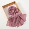70*180cm Muslim Chiffon Hijab Shawls Scarf Women Solid Color Golden Chain Edge Head Wraps Women Hijabs Scarves Femme Muslim Veil