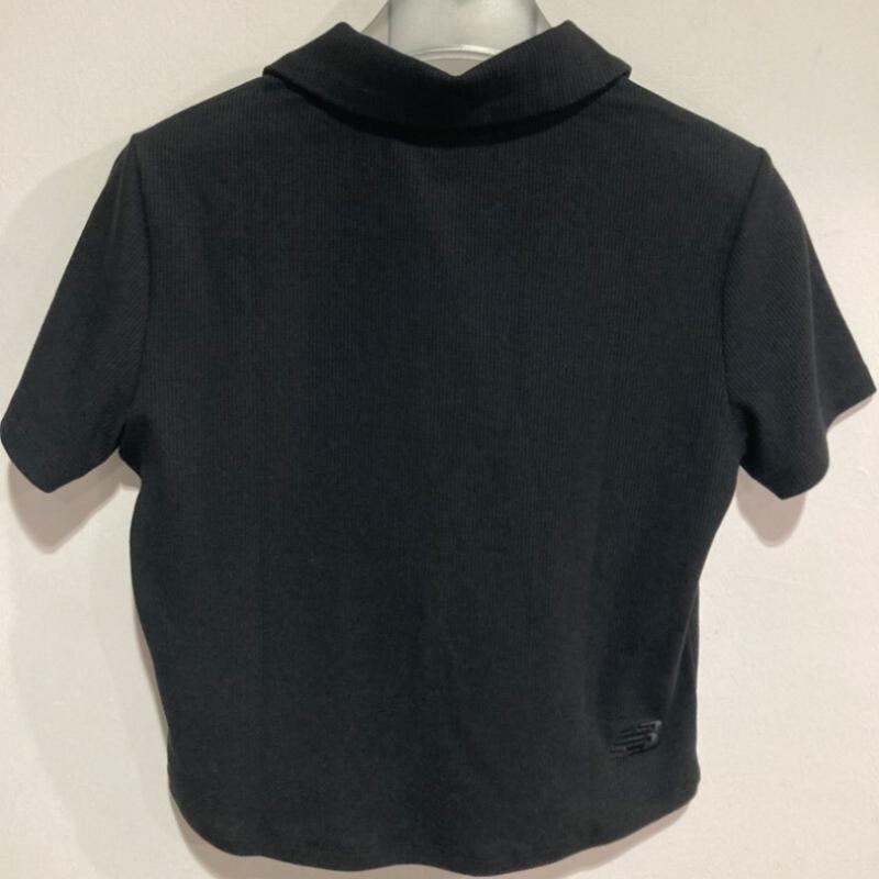 New Balance W Letní žebrované tričko s krátkým rukávem a límcem nbnff2W512 Černé