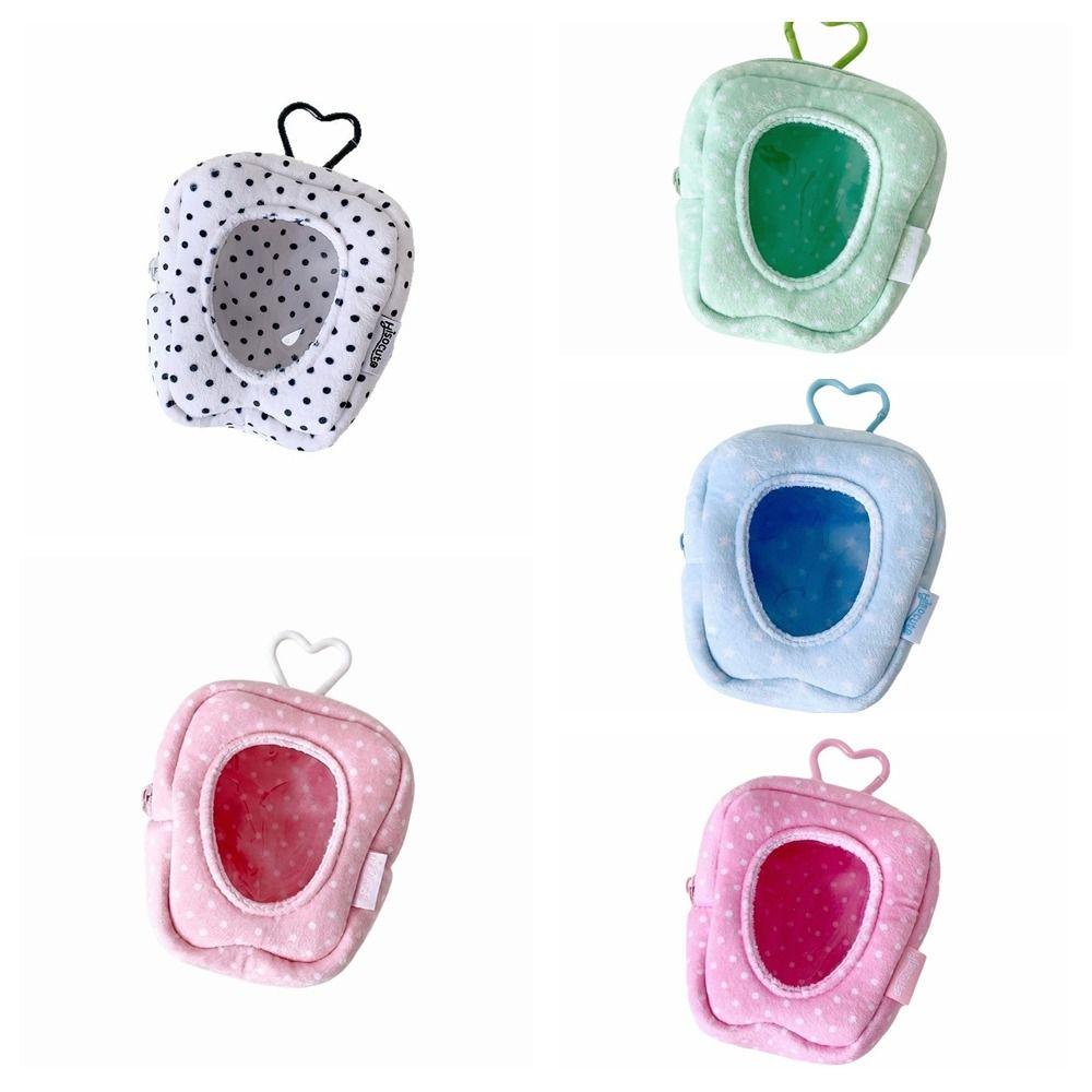 Y2k Polka Dot Coin Purse PVC Doll Protector Case Cute Doll Display Bag Girls