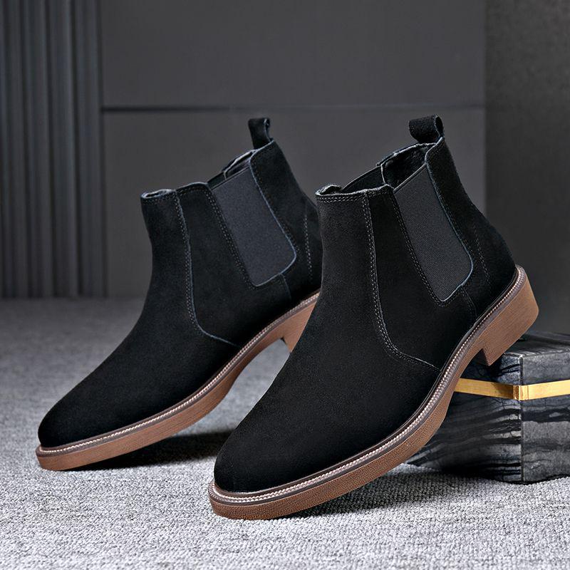 

Chelsea Men s Warm Suede Boots - Autumn/Winter Oxford Sole Martin Style Genuine Leather 40
