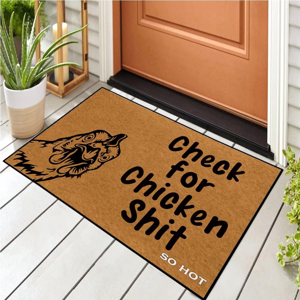 

Проверьте на куриный помет Смешной придверный коврик На заказ Декоративный коврик для прихожей Дома и Офиса Коврик для сада/кухни/спальни Нескользящая резиновая основа 18x30 дюймов