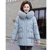 Mom Winter Down Jacket Hooded Thickened Real Fur Collar New Fashion Middle and Old Women Winter Coat