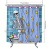 1/4 Pcs - Funny Blue Skull Shower Curtain Set, Non-Slip Bathroom Floor Mat, Toilet U-Shaped Mat, Cover Mat, Home Decor Gift