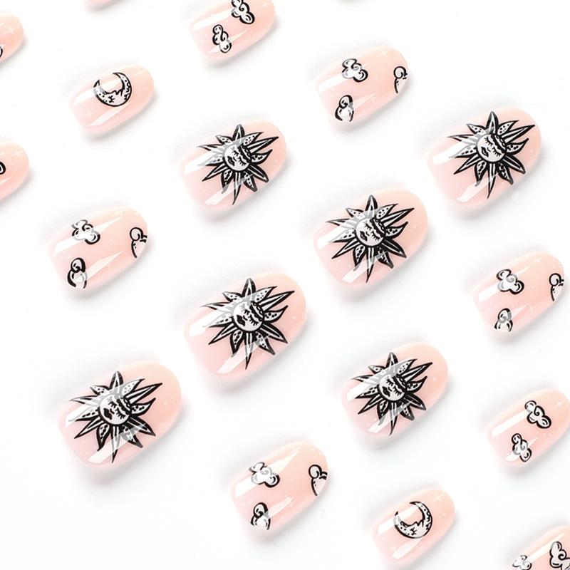Wearing Nail Star Nail Art Cloud Sun Moon Nail Art Patch Short Nail Art Wearing Nail Art