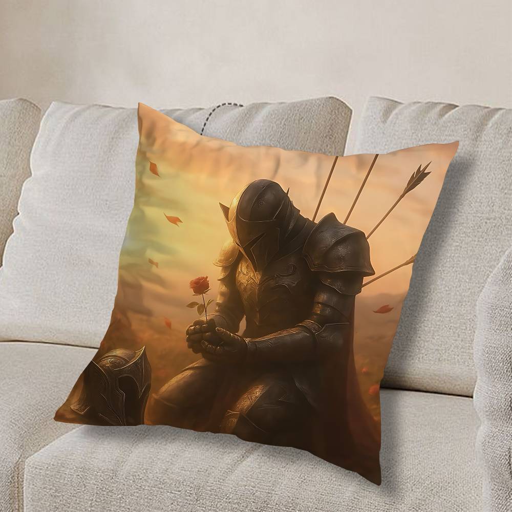 fully armed Medieval Knight Pillow Case Pillow Case Living Room Sofa Cushion Cover Suitable For Home Bedroom Room Decoration