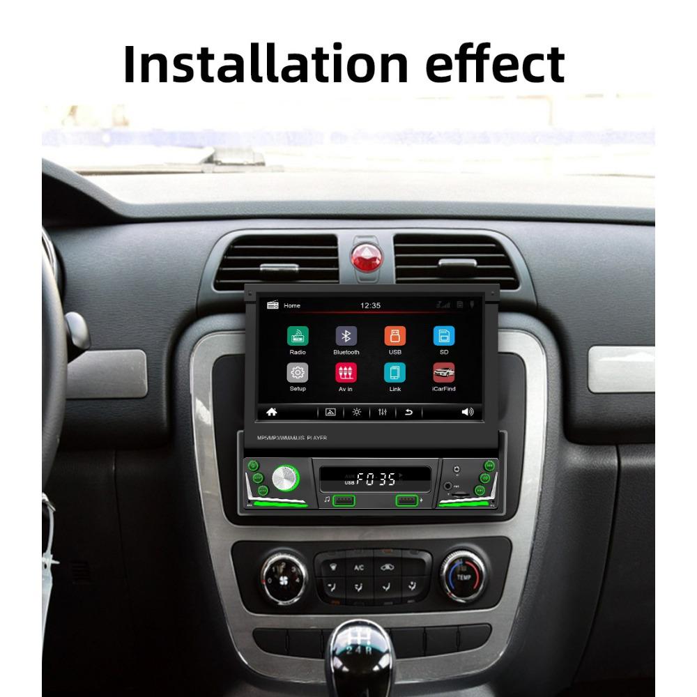 1Din Car Radio Multimedia MP5 Player, 7 inch Universal Navigation with Android Auto & Bluetooth, HD Screen USB TF FM Stereo