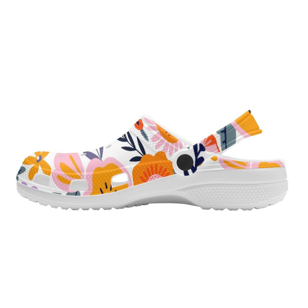 Allover Printed EVA Yard Clogs Unisex Lightweight Soft Slip On Garden Yard Home Bathroom Casual Walking Leisure Sandals Beach Wear