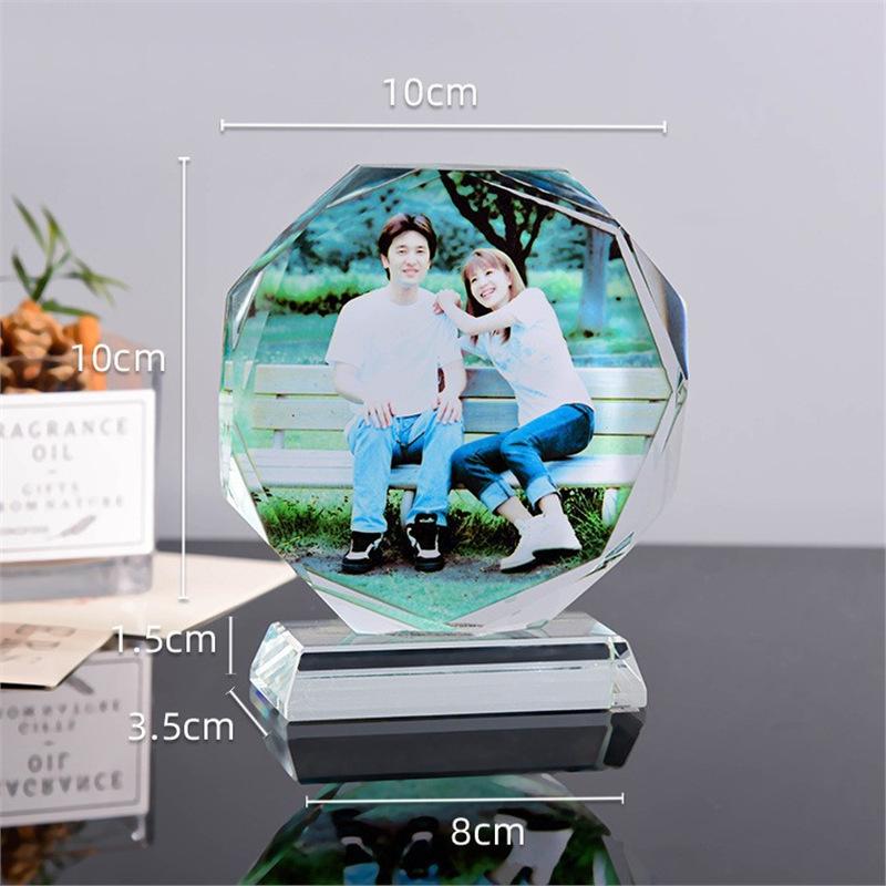 3D Crystal Engraved Photo Ornaments for Couples - Creative Festival Gifts