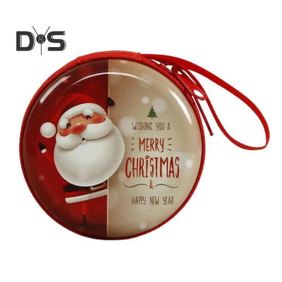 

Детский кошелек для монет, круглый рождественский кошелек с мультяшным рисунком, застежка-молния, монетница со шнурком для детей, монет, денег, ключей, конфет F