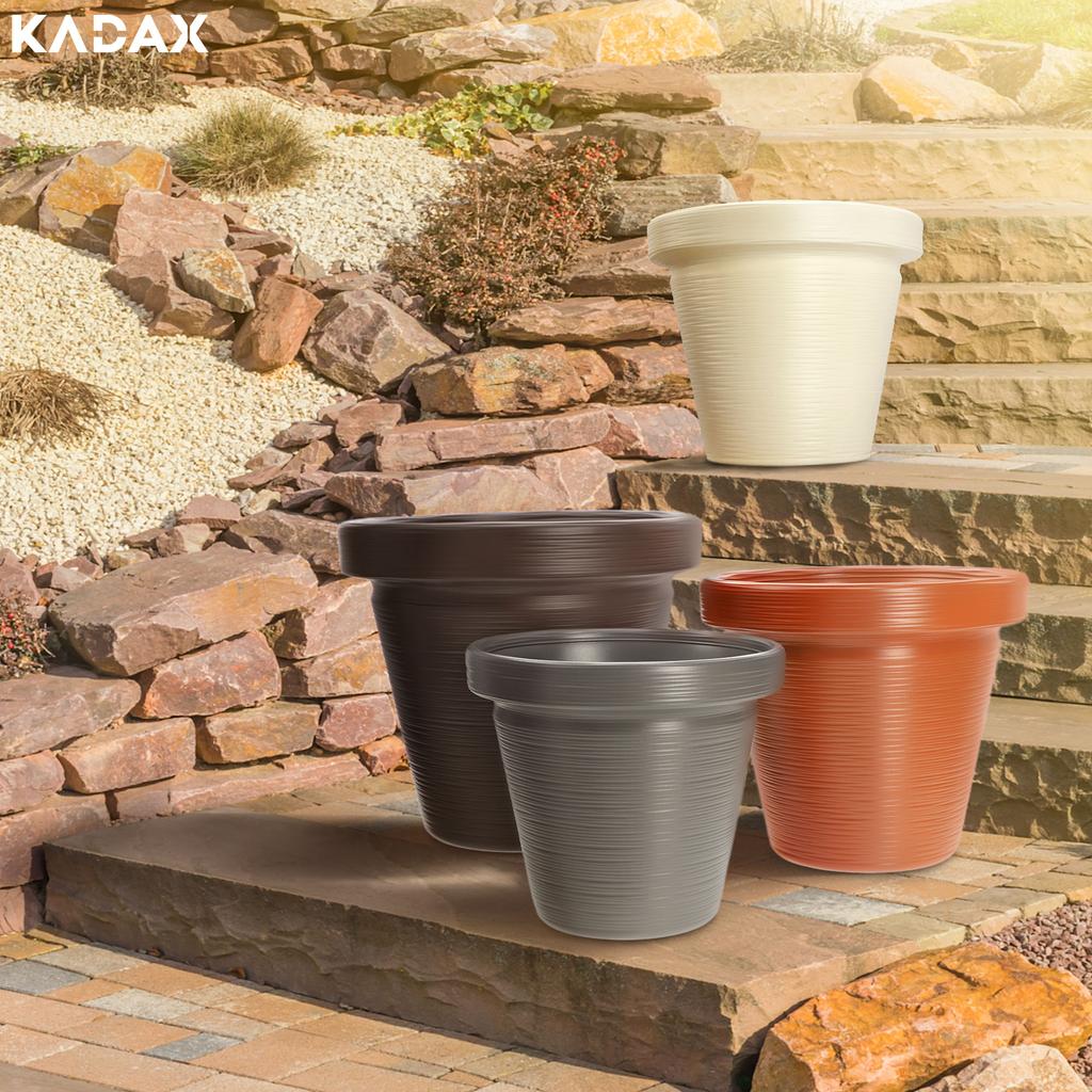 KADAX Doniczka Donica Na Kwiaty 39cm Osłonka Z Podstawką Rośliny Ceglasta