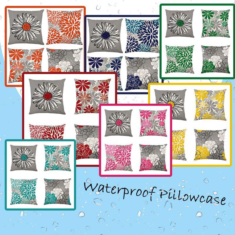 Elegant Waterproof Flower Printed Cushion Cover With Oilproof And Dustproof Features For Stylish Home Decor