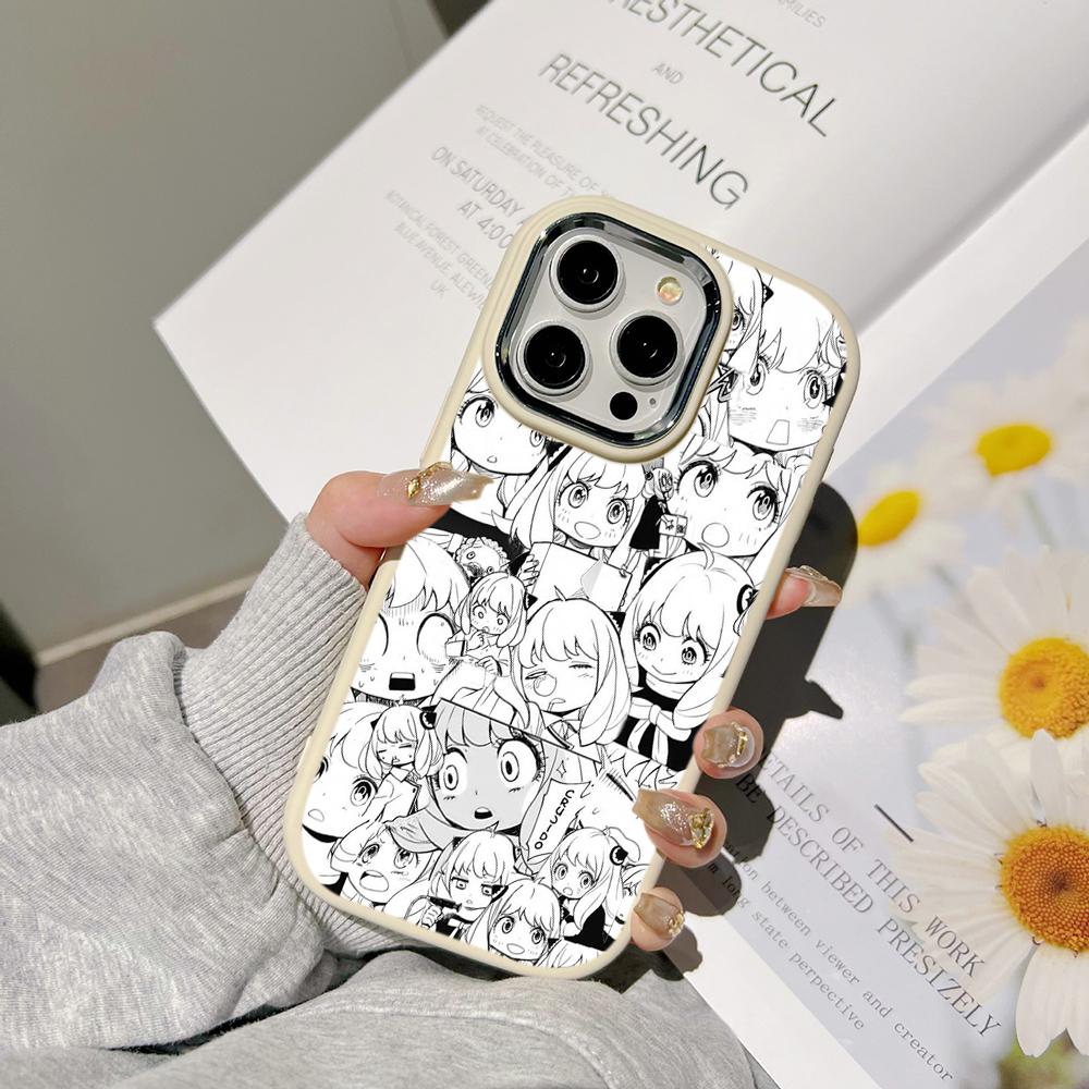 Ae98 SPY×FAMILY Anime Art Phone Cases for Samsung A13 A32 A53 A04e A54 S24 FE S23 Ultra Infinix Hot 40i Huawei P30 Metal Camera Protective Back Cover