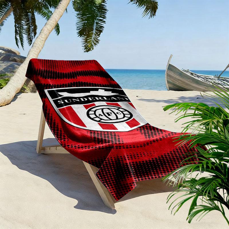 Sunderland A.F Print Beach Towel, Large Soft Quick Dry Towel for Beach Camping Swimming