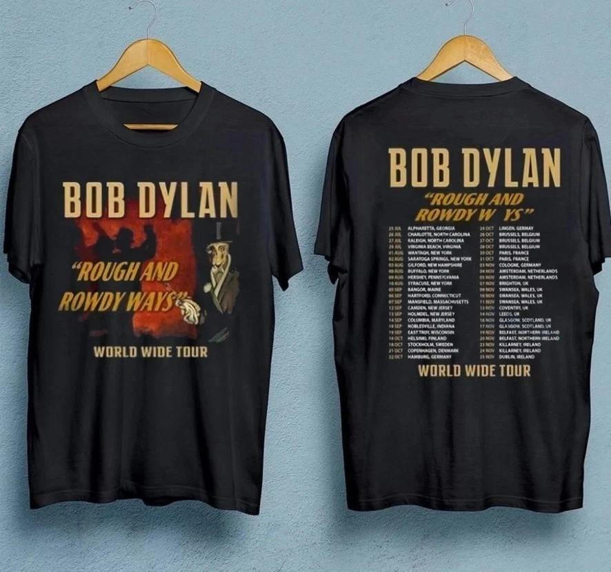 

Hot Bob Dylan 2 Sides Rough And Rowdy Ways Tour S to 5XL Shirt Unisex T-Shirt S