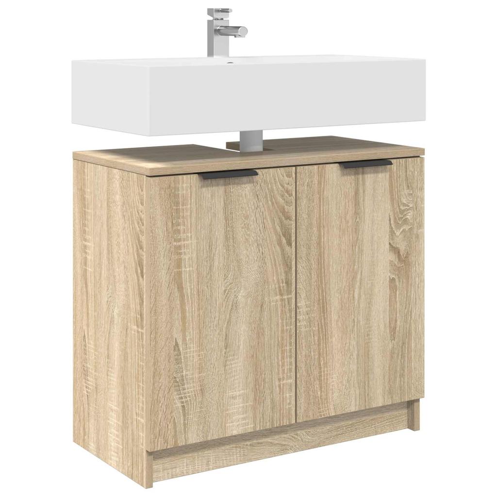 Bathroom Cabinet with Storage Sonoma Oak Finish 64.5 x 33.5 x 59 cm