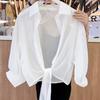 Thin Chiffon Air-conditioned Shirt with Small Shawl, Sunscreen Shirt, Women's Short Trendy Fashion Top, Summer Bat Cardigan