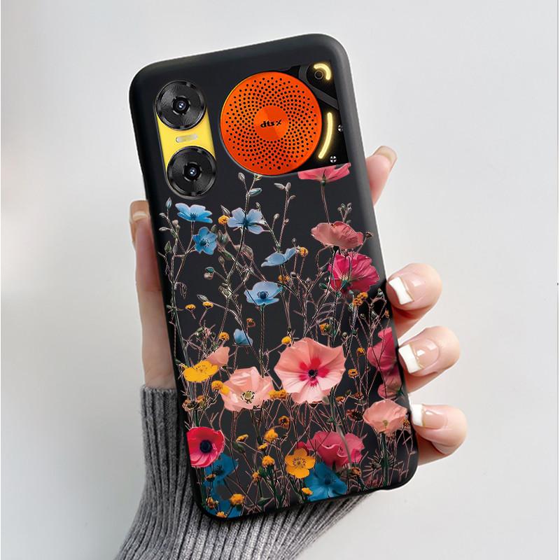 Printing Case For ZTE Nubia Music 2 Music2 Soft Silicone Black Shell For ZTE Nubia Music Z2353 Cover Cute Flower Cartoon Casing
