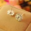 Women Stud Earrings Spherical Stud Earrings Fashion Crystal Flower Stud Earrings