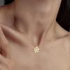 Dainty Snowflake Pendant Necklace Stainless Steel Christmas Necklace For Women Minimalist Winter Jewelry