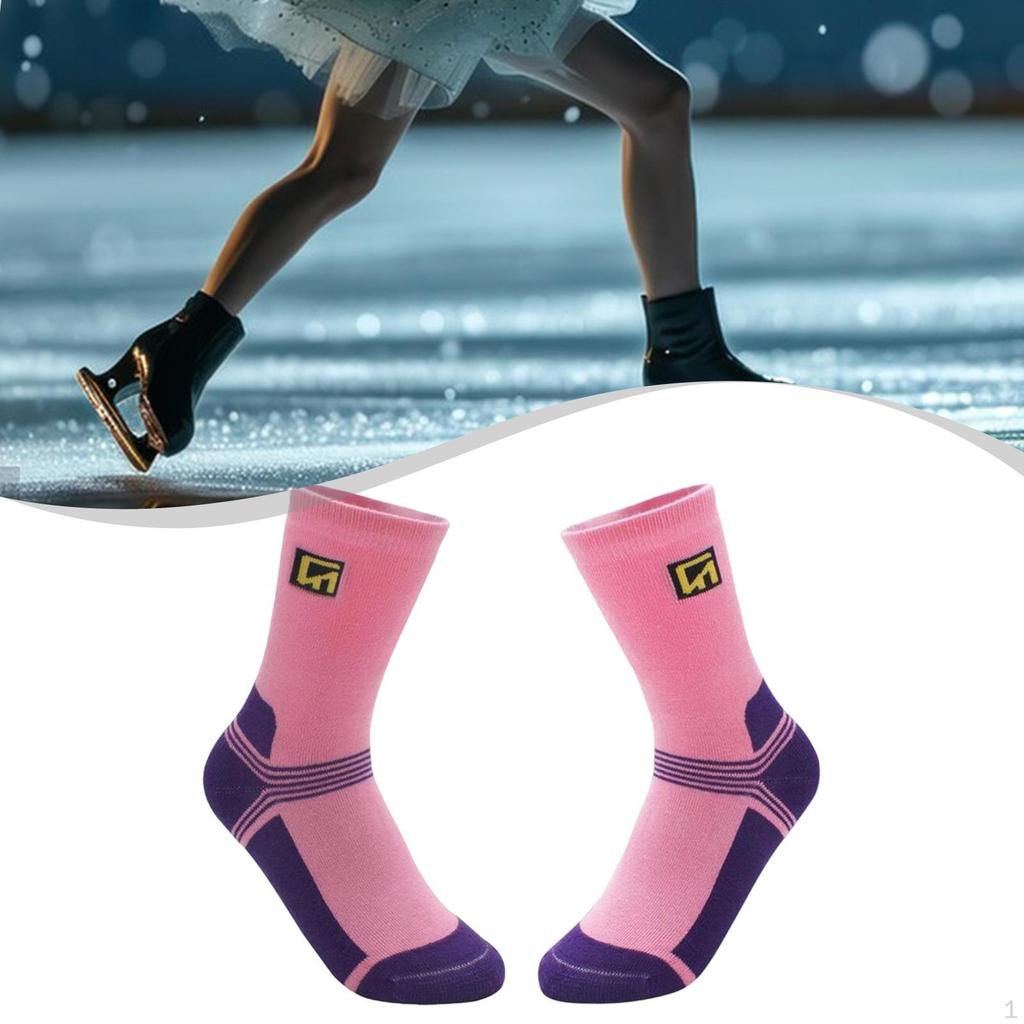 Figure Skating Socks Comfortable Breathable,for Ice Skates,for Children Ski Knee High Tights