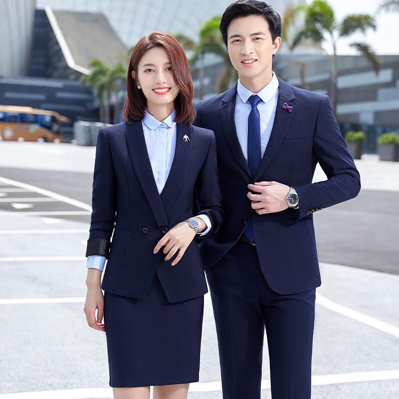 Мужской и женский деловой костюм-тройка Teluoman с длинным рукавом L