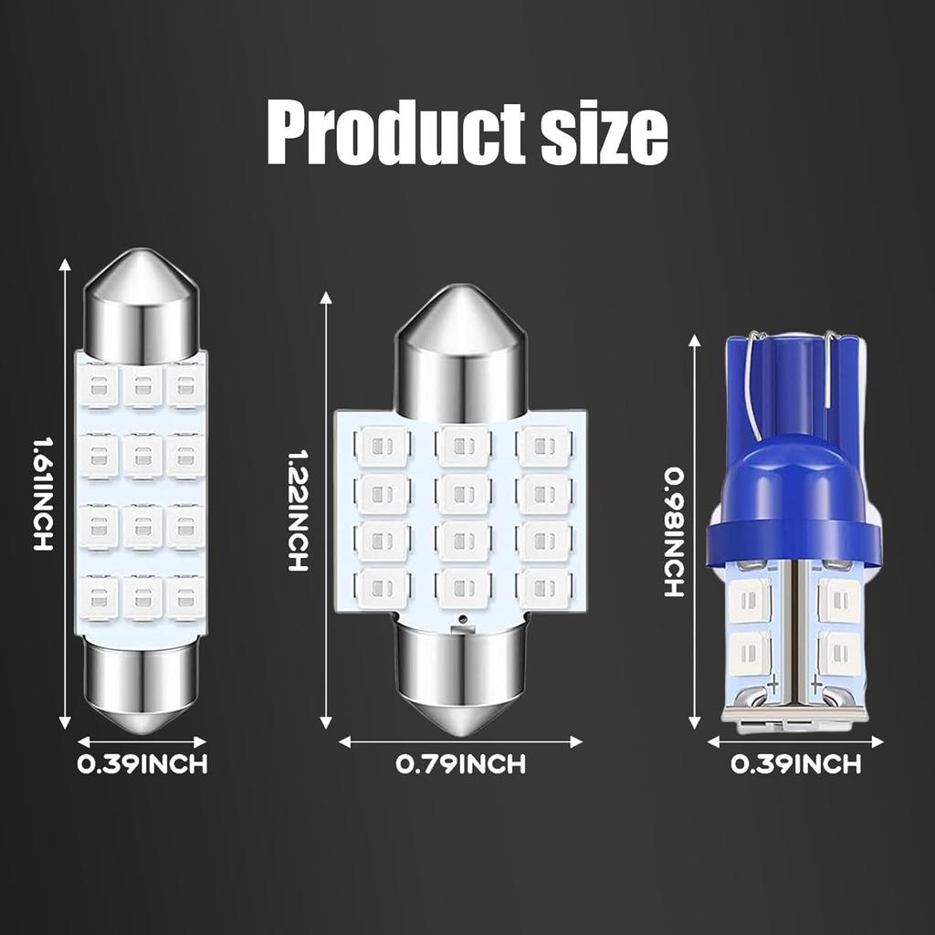 Pack-24 Car LED Bulb Kit Set, T10 31 mm 42 mm Interior Car Lights Bulbs Dome Light, Festoon Bulbs LED Replacement Bulbs for Car Dome Map Door