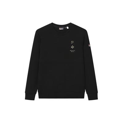 Sports Casual Knitted Printed Pullover Sweatshirt Men Sweatshirt Black F11M218215FBK